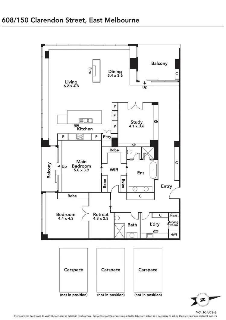 Floorplan of Homely apartment listing, 608/150 Clarendon Street, East Melbourne VIC 3002