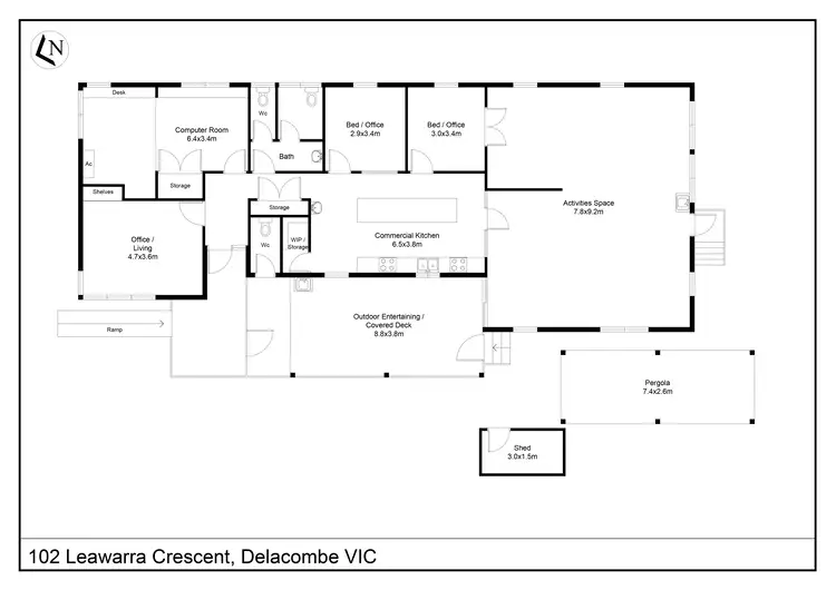 Floorplan of Homely house listing, 102 Leawarra Crescent, Delacombe VIC 3356