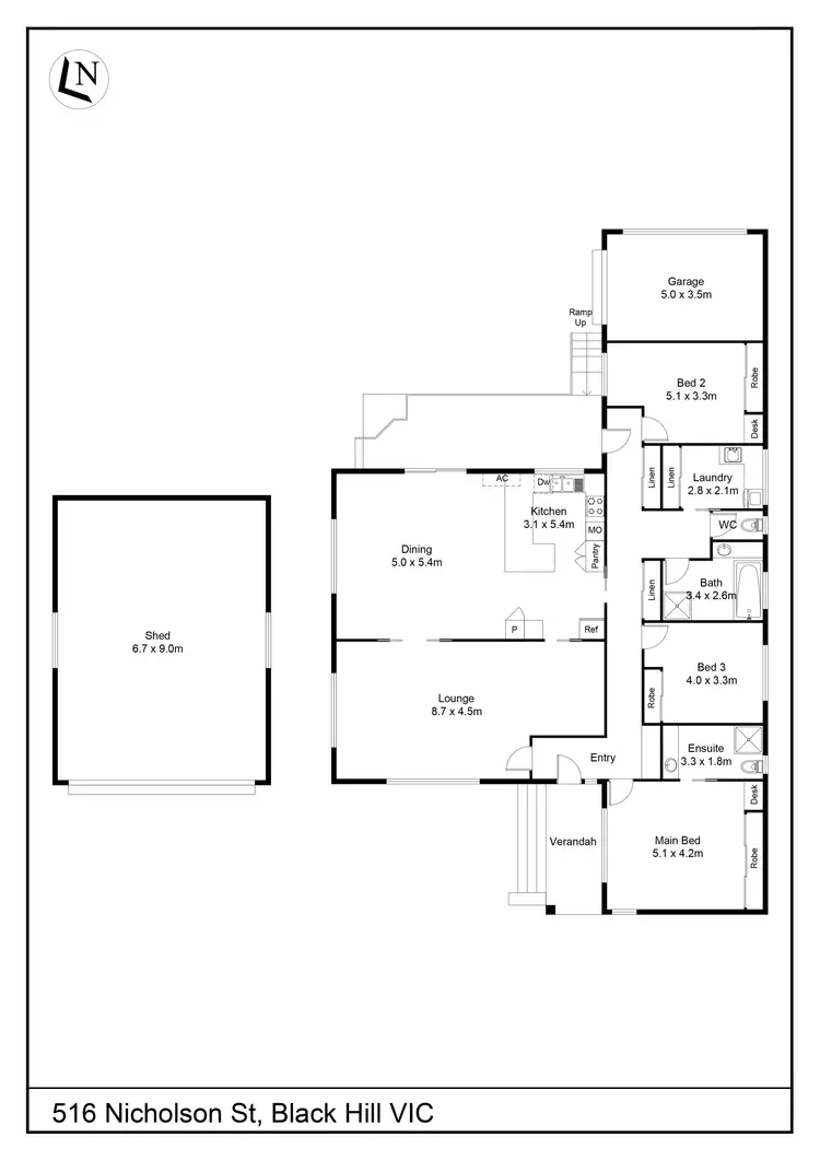 Floorplan of Homely house listing, 516 Nicholson Street, Black Hill VIC 3350