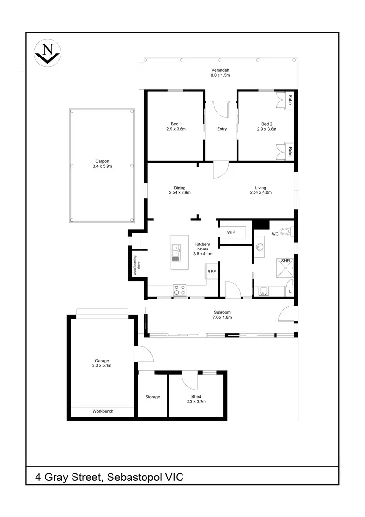 Floorplan of Homely house listing, 4 Gray Street, Sebastopol VIC 3356