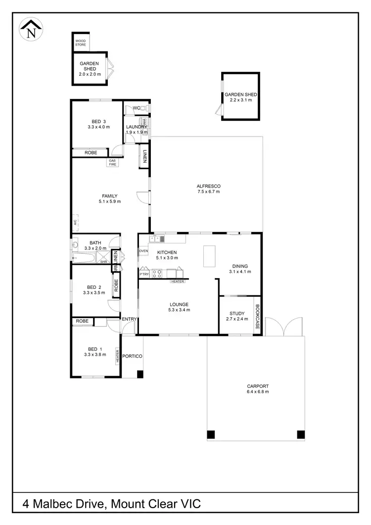Floorplan of Homely house listing, 4 Malbec Drive, Mount Clear VIC 3350