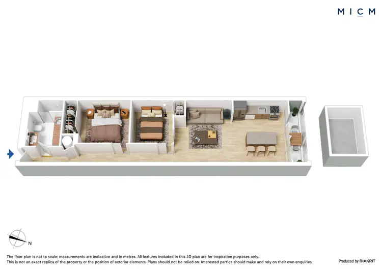 Floorplan of Homely apartment listing, 710/555 Flinders Street, Melbourne VIC 3000
