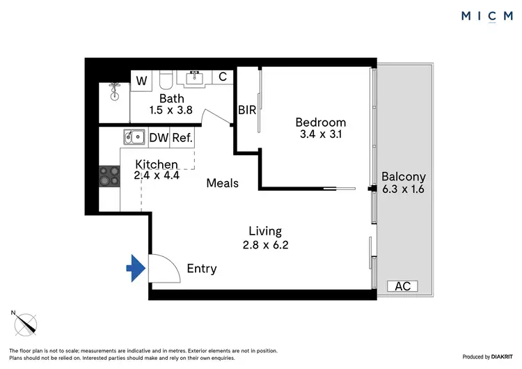 Floorplan of Homely apartment listing, 3103/118 Kavanagh Street, Southbank VIC 3006