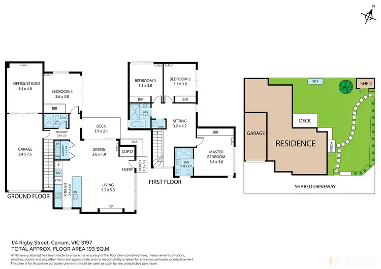 Floorplan of Homely townhouse listing, 1/4 Rigby Street, Carrum VIC 3197