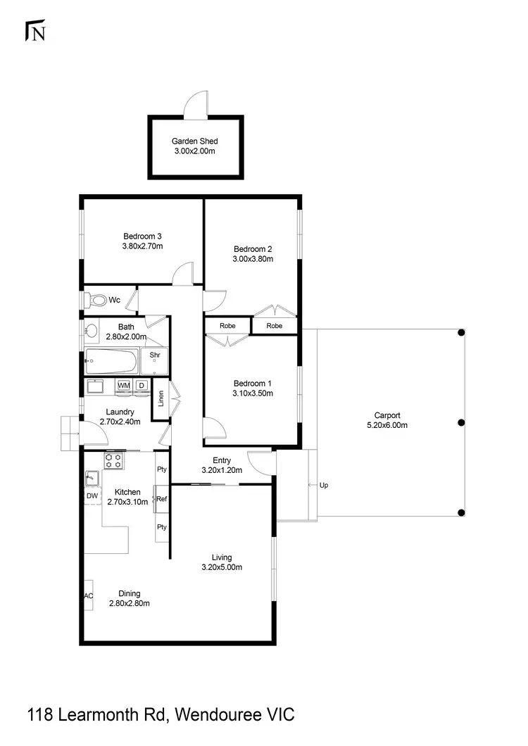 Floorplan of Homely house listing, 118 Learmonth Road, Wendouree VIC 3355