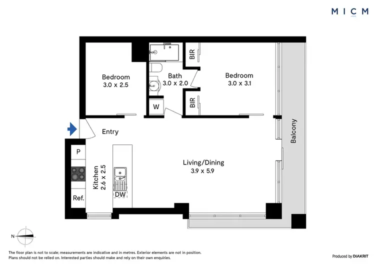 Floorplan of Homely apartment listing, 1403/225 Elizabeth Street, Melbourne VIC 3000