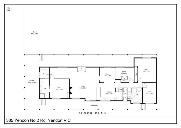 Floorplan of Homely house listing, 385 Yendon No 2 Road, Yendon VIC 3352