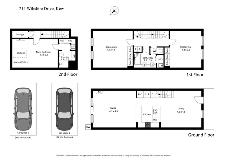 Floorplan of Homely townhouse listing, 214 Wiltshire Drive, Kew VIC 3101