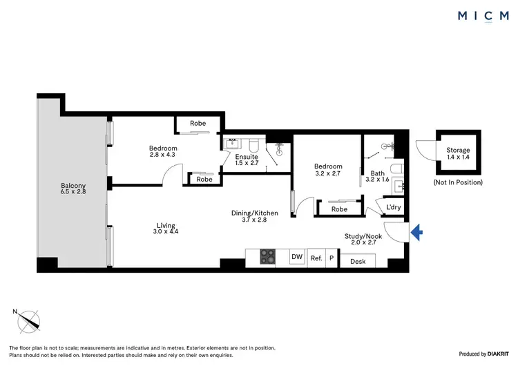 Floorplan of Homely apartment listing, 1411/199 William Street, Melbourne VIC 3000