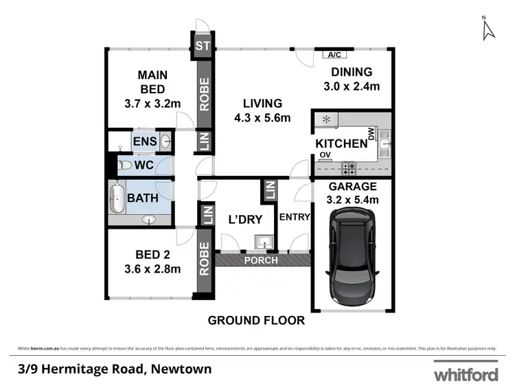 Floorplan of Homely unit listing, 3/9 Hermitage Road, Newtown VIC 3220
