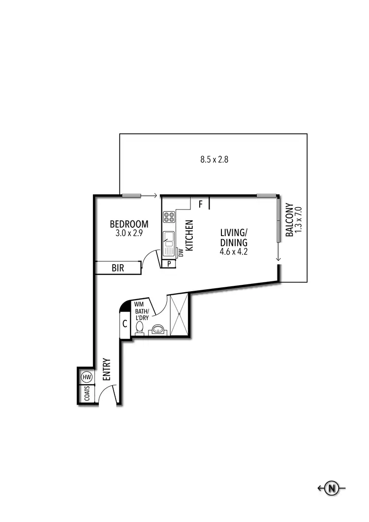 Floorplan of Homely apartment listing, 311/668 Swanston Street, Carlton VIC 3053