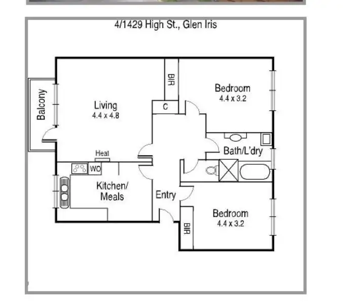 Floorplan of Homely apartment listing, 2/1429 High Street, Glen Iris VIC 3146