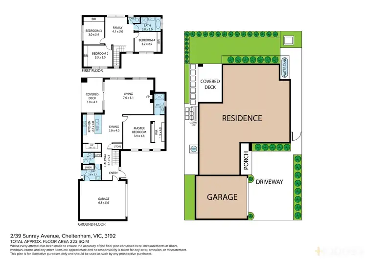 Floorplan of Homely townhouse listing, 2/39 Sunray Avenue, Cheltenham VIC 3192