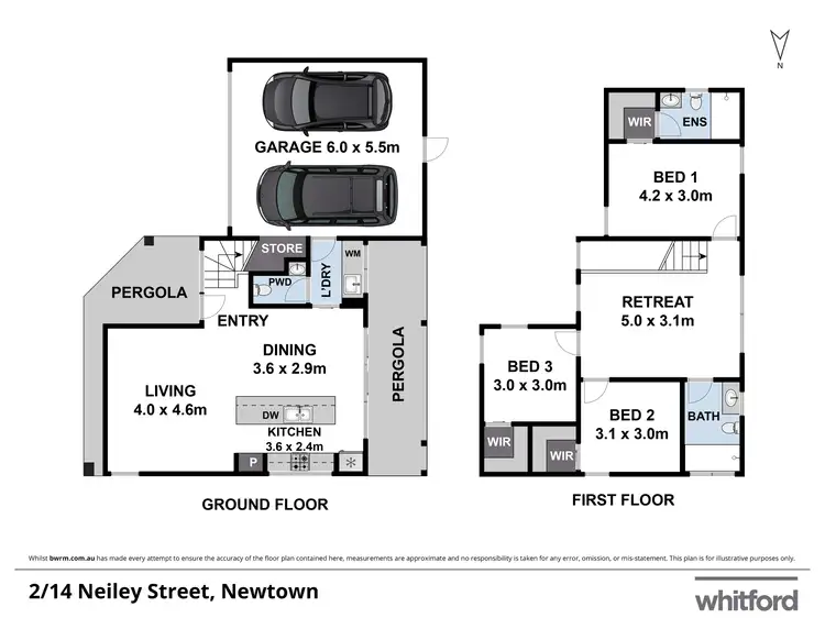 Floorplan of Homely townhouse listing, 14 Neiley Street, Newtown VIC 3220