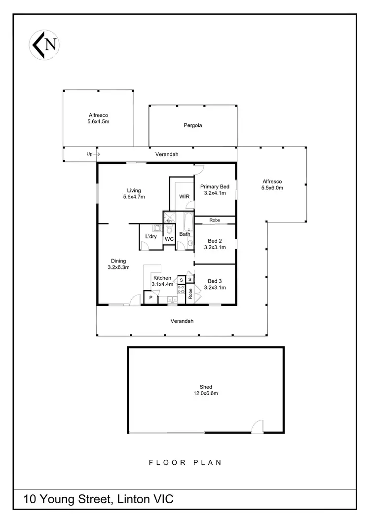 Floorplan of Homely house listing, 10 Young Street, Linton VIC 3360