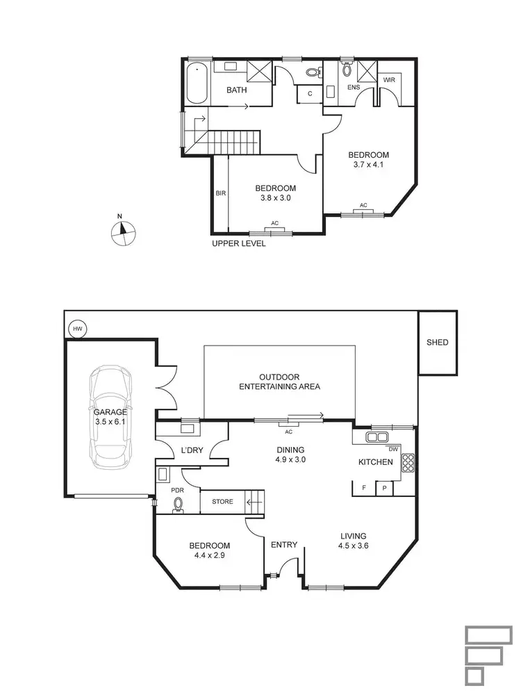 Floorplan of Homely townhouse listing, 2/125 East Boundary Road, Bentleigh East VIC 3165