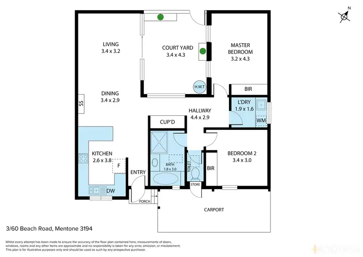 Floorplan of Homely townhouse listing, 3/60 Beach Road, Mentone VIC 3194