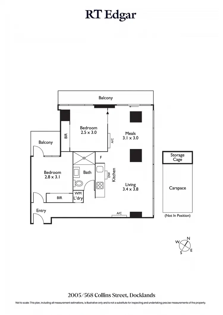 Floorplan of Homely apartment listing, 2005/568 Collins Street, Melbourne VIC 3000