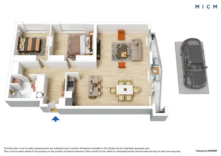 Floorplan of Homely apartment listing, 3101/288 Spencer Street, Melbourne VIC 3000