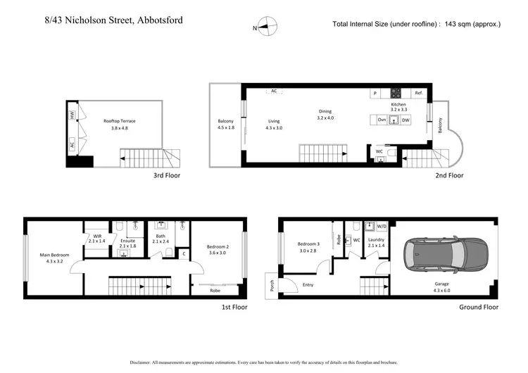 Floorplan of Homely townhouse listing, 8/43 Nicholson Street, Abbotsford VIC 3067