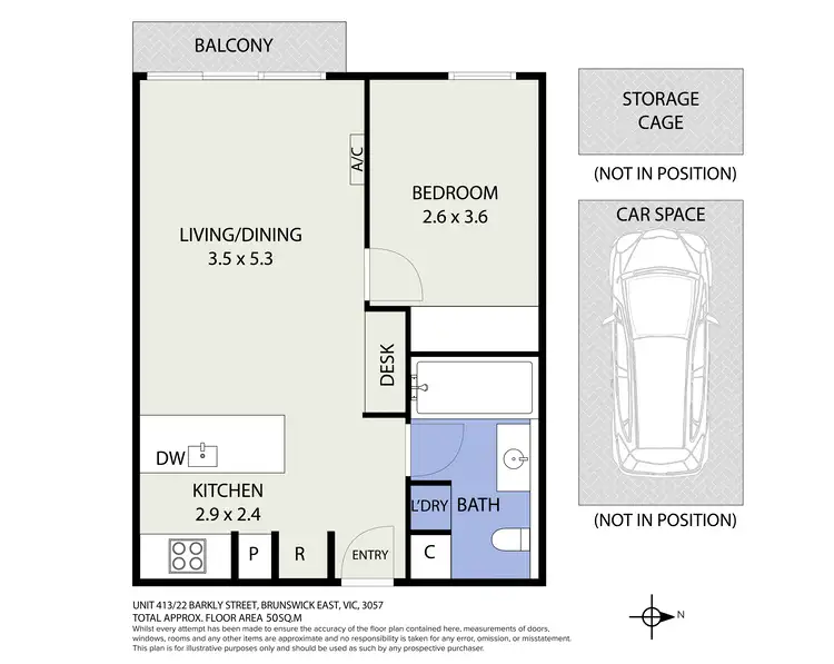 Floorplan of Homely apartment listing, 413/22 Barkly Street, Brunswick East VIC 3057