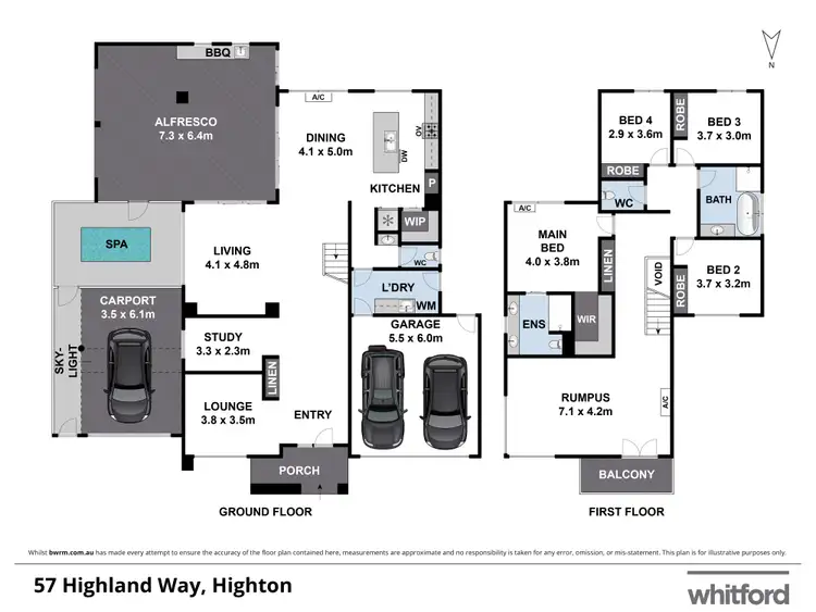 Floorplan of Homely house listing, 57 Highland Way, Highton VIC 3216