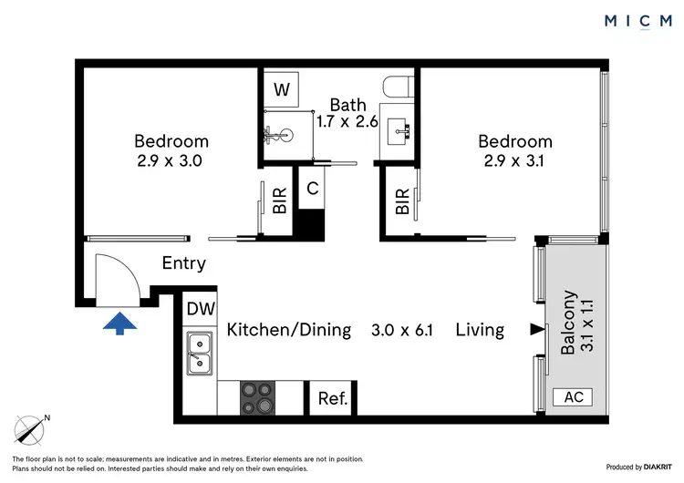 Floorplan of Homely apartment listing, 2113/618 Lonsdale Street, Melbourne VIC 3000