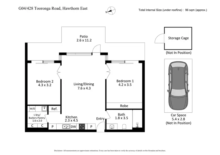 Floorplan of Homely apartment listing, G4/428 Tooronga Road, Hawthorn East VIC 3123