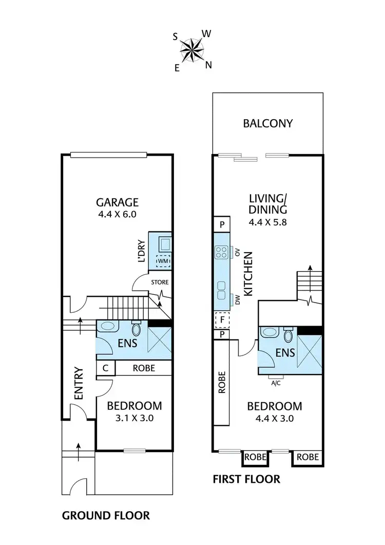Floorplan of Homely townhouse listing, 53 Nova Circuit, Bundoora VIC 3083