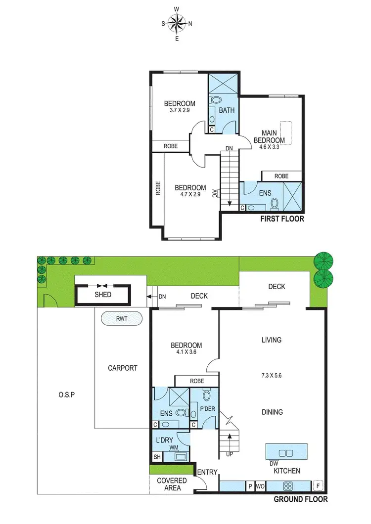 Floorplan of Homely townhouse listing, 3/1 Claire Street, Mckinnon VIC 3204