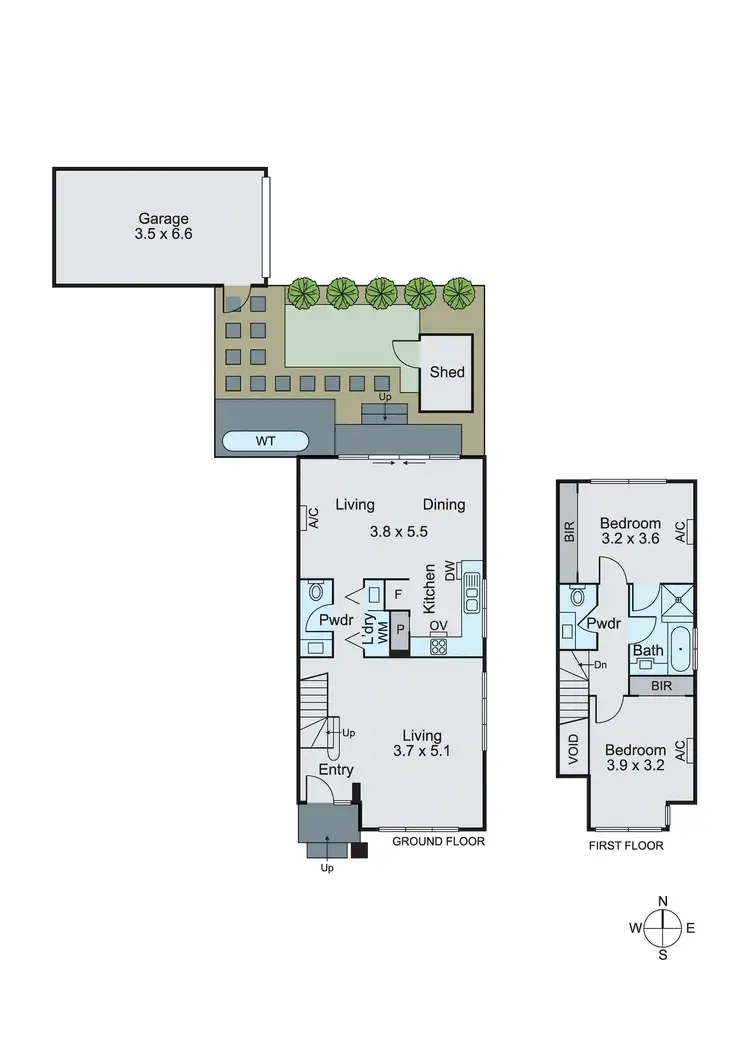 Floorplan of Homely townhouse listing, 1/1087-1089 North Road, Hughesdale VIC 3166