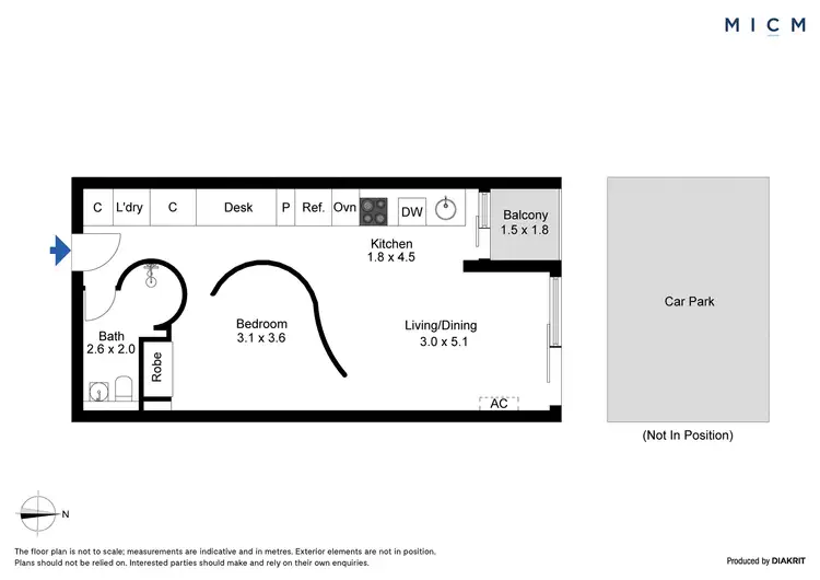 Floorplan of Homely apartment listing, 1409/22 Dorcas Street, Southbank VIC 3006
