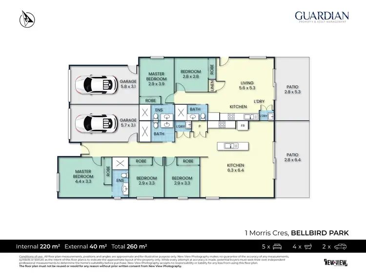 Floorplan of Homely semi-detached listing, A&B/1 Morris Crescent, Bellbird Park QLD 4300