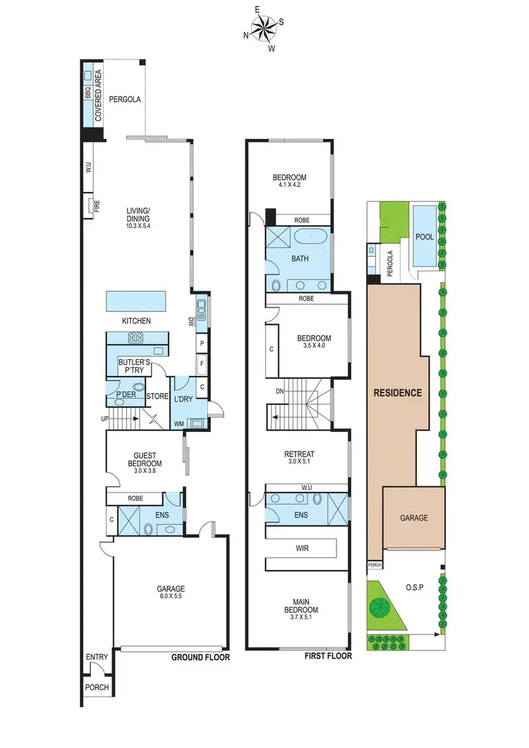 Floorplan of Homely townhouse listing, 3b Adam Street, Bentleigh VIC 3204