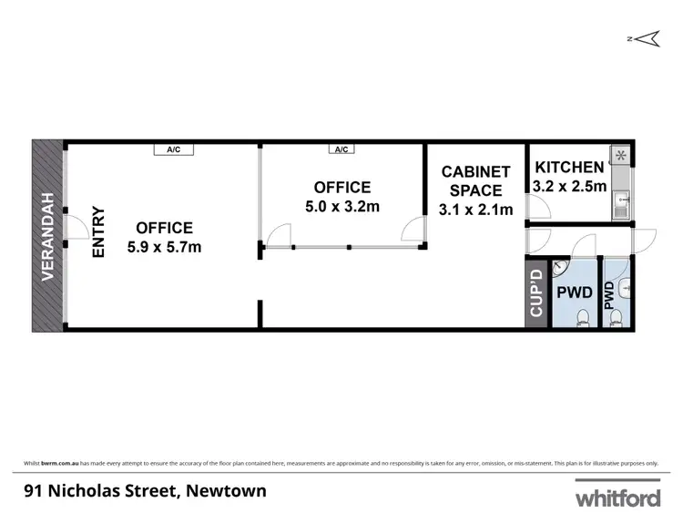 Floorplan of Homely warehouse listing, 91 Nicholas Street, Newtown VIC 3220