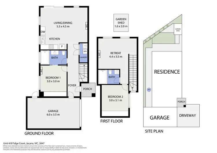 Floorplan of Homely townhouse listing, 4/8 Fidge Court, Jacana VIC 3047