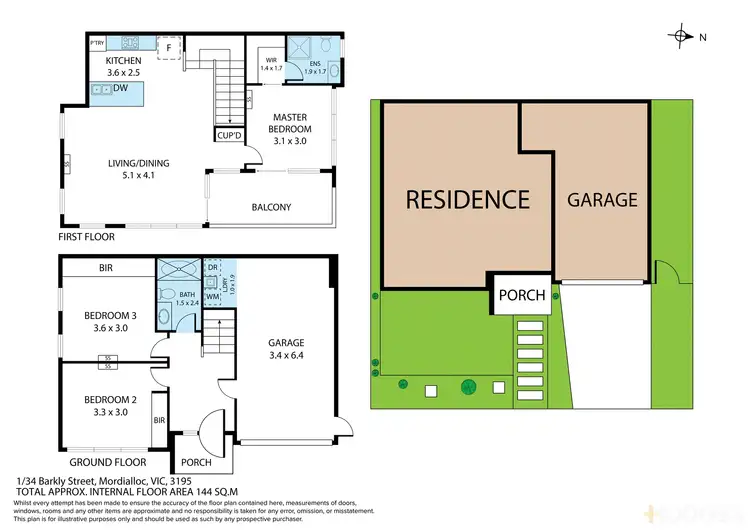 Floorplan of Homely townhouse listing, 1/34 Barkly Street, Mordialloc VIC 3195