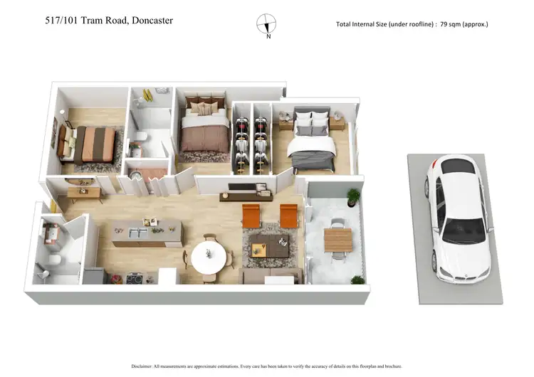 Floorplan of Homely apartment listing, 517/101 Tram Road, Doncaster VIC 3108