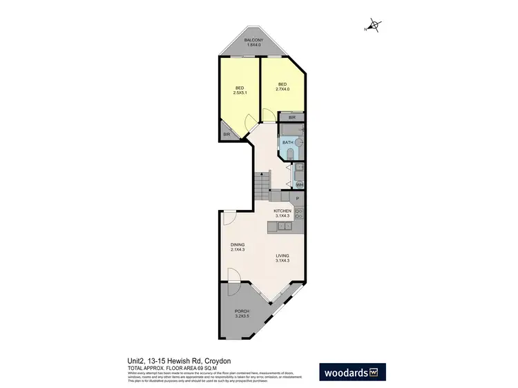Floorplan of Homely apartment listing, 2/13-15 Hewish Road, Croydon VIC 3136