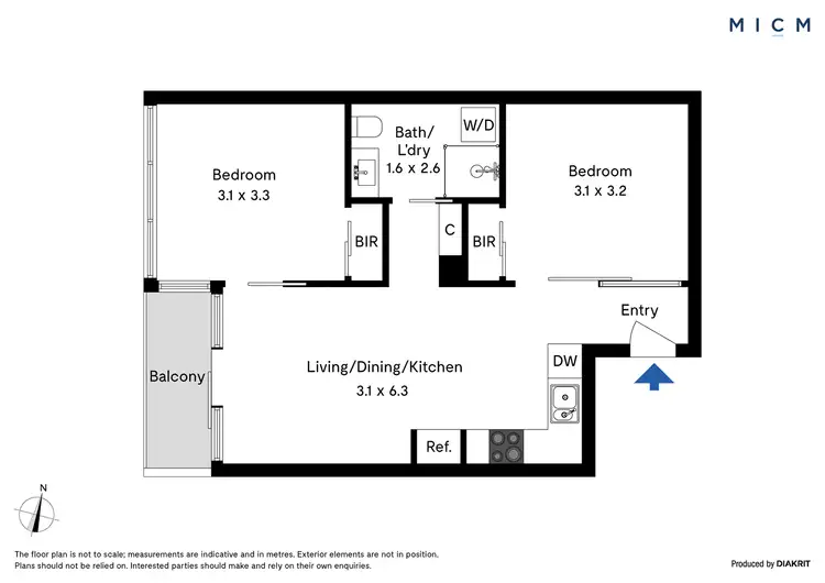 Floorplan of Homely apartment listing, 2105/618 Lonsdale Street, Melbourne VIC 3000