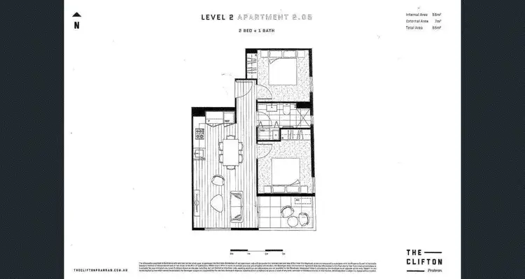 Floorplan of Homely apartment listing, 206/25 Clifton Street, Prahran VIC 3181