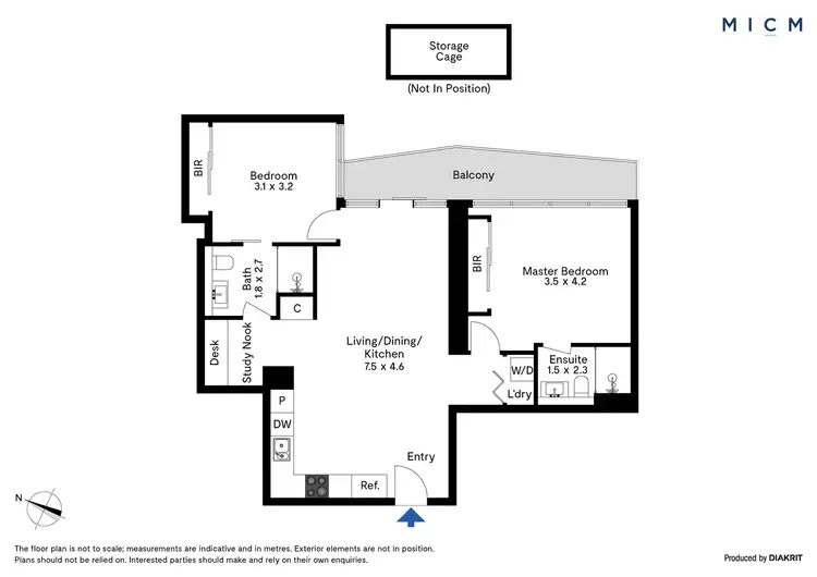 Floorplan of Homely apartment listing, 3106/560 Lonsdale Street, Melbourne VIC 3000
