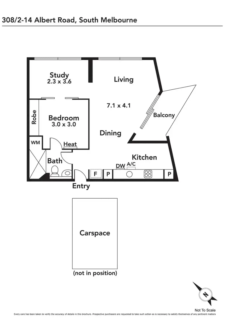 Floorplan of Homely apartment listing, 308/2-14 Albert Road, South Melbourne VIC 3205