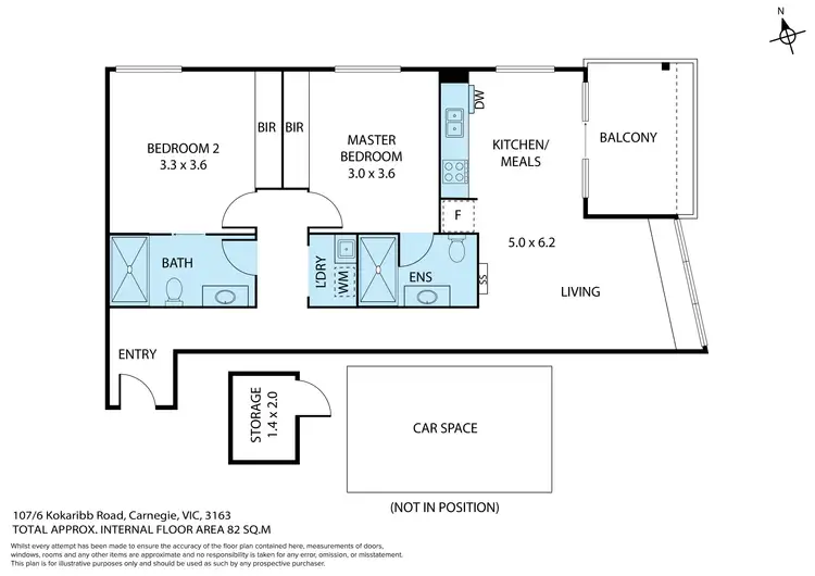 Floorplan of Homely apartment listing, 107/6 Kokaribb Road, Carnegie VIC 3163