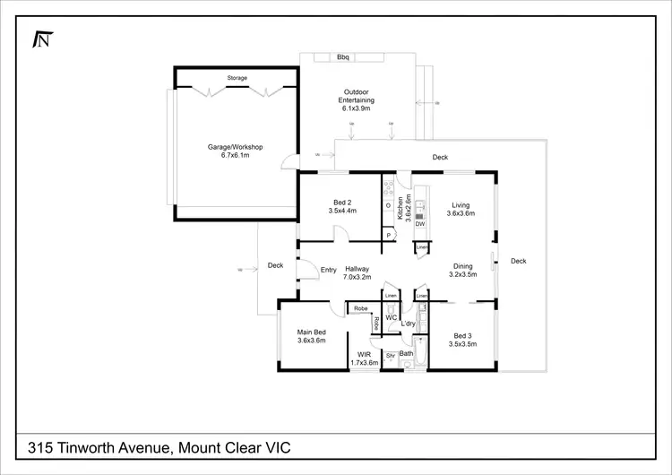 Floorplan of Homely house listing, 315 Tinworth Avenue, Mount Clear VIC 3350