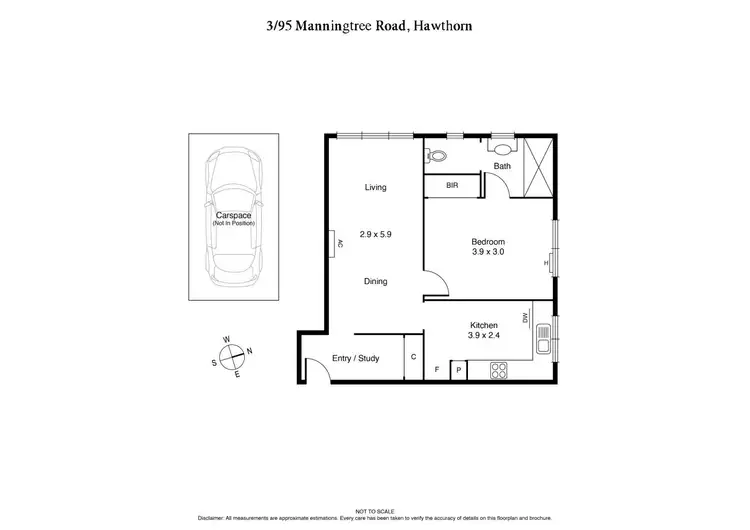Floorplan of Homely apartment listing, 3/95 Manningtree Road, Hawthorn VIC 3122