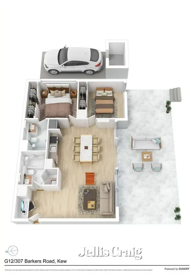 Floorplan of Homely apartment listing, G12/307 Barkers Road, Kew VIC 3101