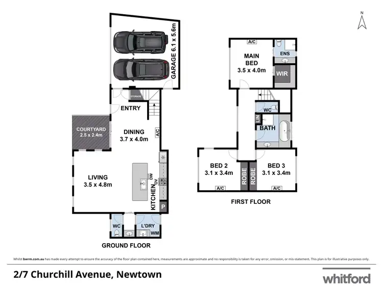 Floorplan of Homely townhouse listing, 2/7 Churchill Avenue, Newtown VIC 3220