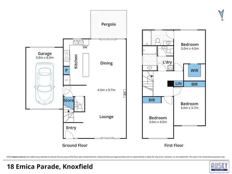 Floorplan of Homely house listing, 18 Emica Parade, Knoxfield VIC 3180