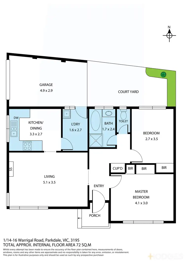Floorplan of Homely unit listing, 1/14-16 Warrigal Road, Parkdale VIC 3195